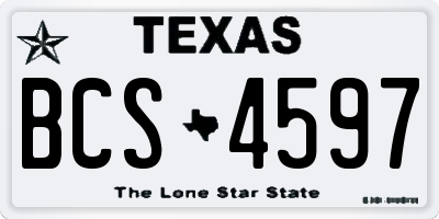 TX license plate BCS4597