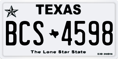 TX license plate BCS4598