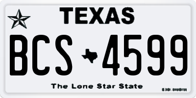 TX license plate BCS4599