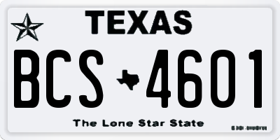TX license plate BCS4601