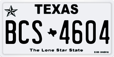 TX license plate BCS4604