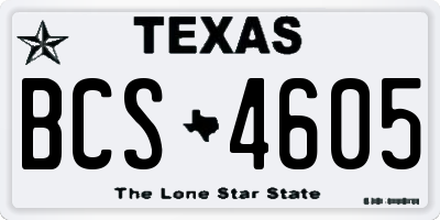 TX license plate BCS4605
