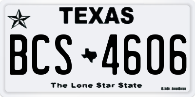 TX license plate BCS4606