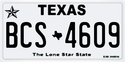 TX license plate BCS4609