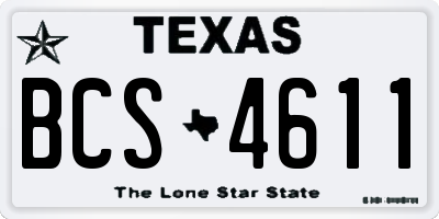 TX license plate BCS4611