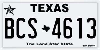TX license plate BCS4613