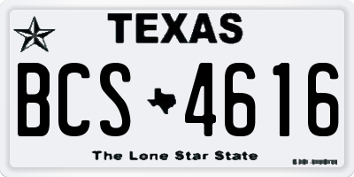 TX license plate BCS4616