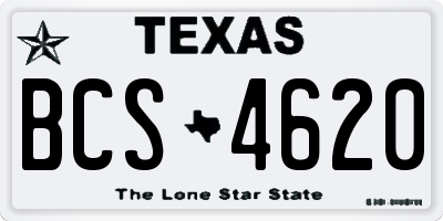TX license plate BCS4620