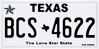 TX license plate BCS4622
