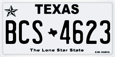 TX license plate BCS4623