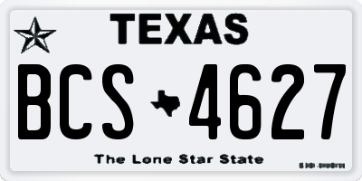 TX license plate BCS4627