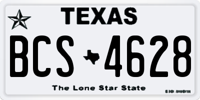 TX license plate BCS4628