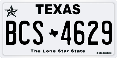 TX license plate BCS4629