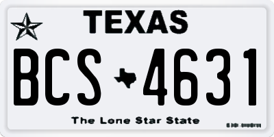 TX license plate BCS4631