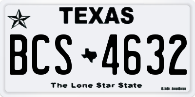 TX license plate BCS4632