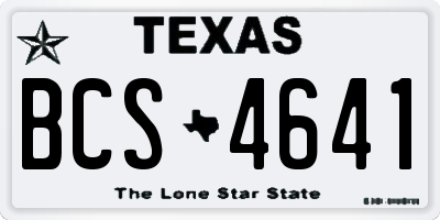 TX license plate BCS4641