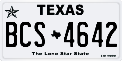 TX license plate BCS4642