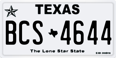 TX license plate BCS4644