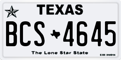 TX license plate BCS4645