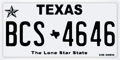 TX license plate BCS4646