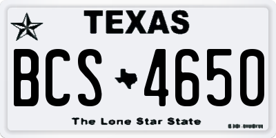 TX license plate BCS4650