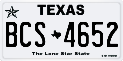 TX license plate BCS4652