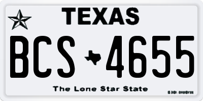 TX license plate BCS4655