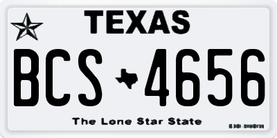 TX license plate BCS4656