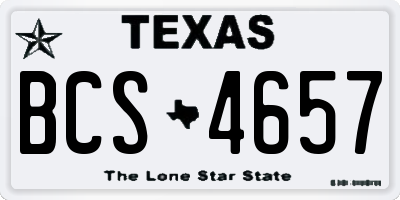 TX license plate BCS4657