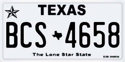 TX license plate BCS4658