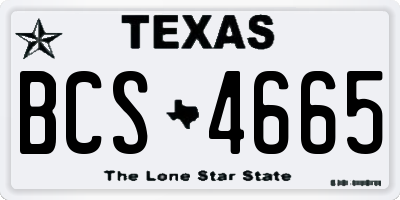 TX license plate BCS4665