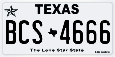 TX license plate BCS4666