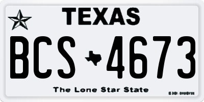 TX license plate BCS4673
