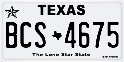 TX license plate BCS4675