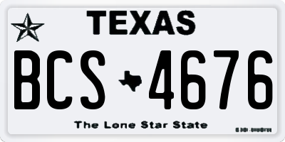TX license plate BCS4676