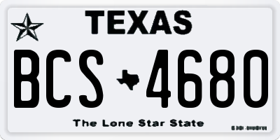 TX license plate BCS4680