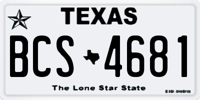 TX license plate BCS4681