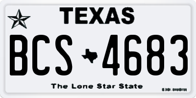 TX license plate BCS4683