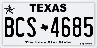 TX license plate BCS4685