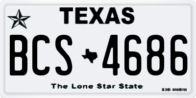 TX license plate BCS4686