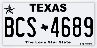 TX license plate BCS4689