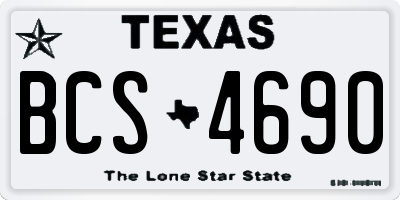 TX license plate BCS4690