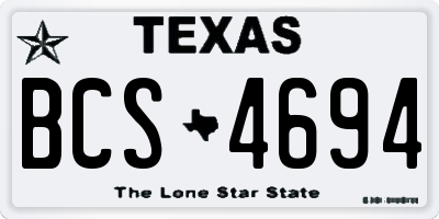 TX license plate BCS4694