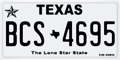 TX license plate BCS4695