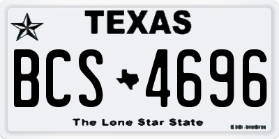 TX license plate BCS4696