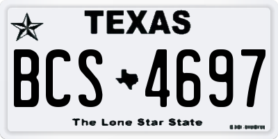 TX license plate BCS4697
