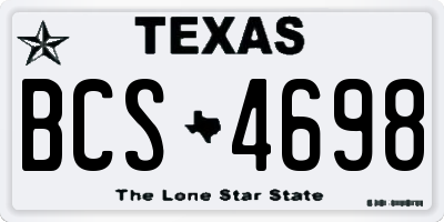 TX license plate BCS4698