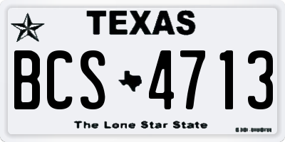 TX license plate BCS4713