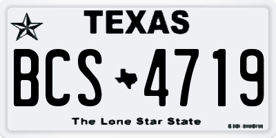 TX license plate BCS4719