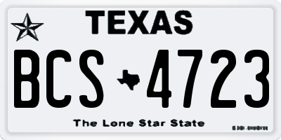 TX license plate BCS4723